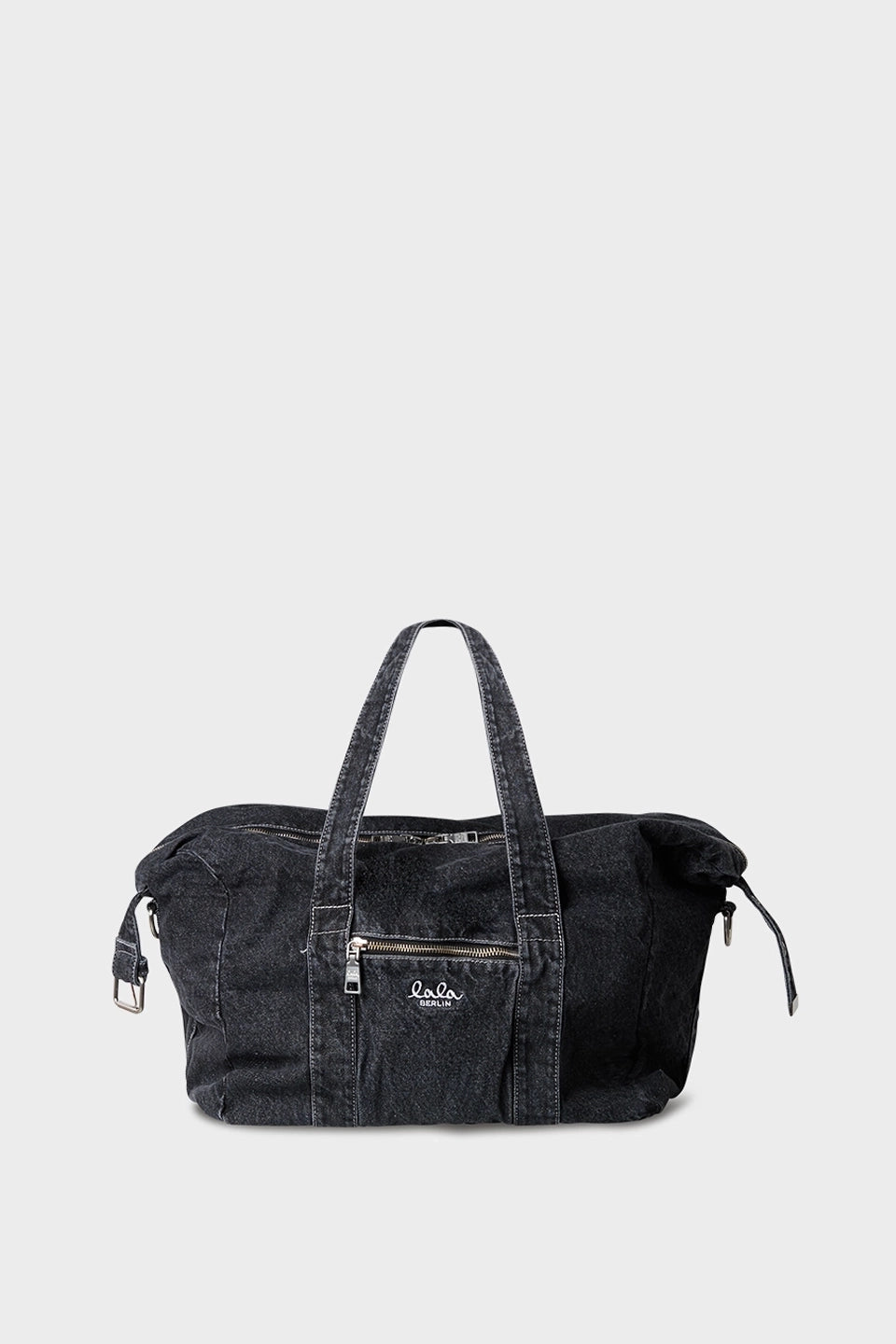 LALA BERLIN graue Weekender-Tasche aus Denim-Baumwolle - Flatshot 