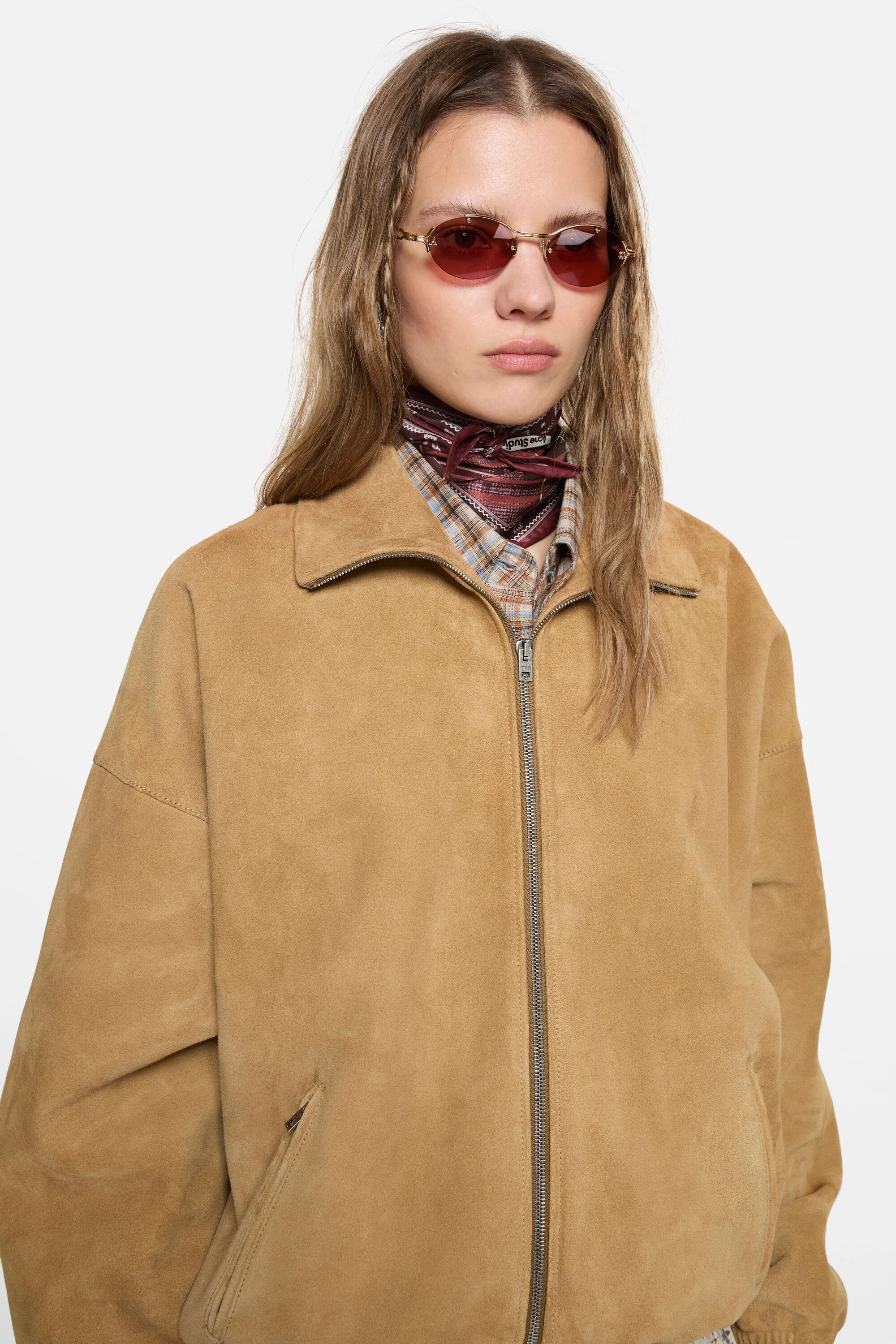Toronto khaki/mustard jacquard scarf