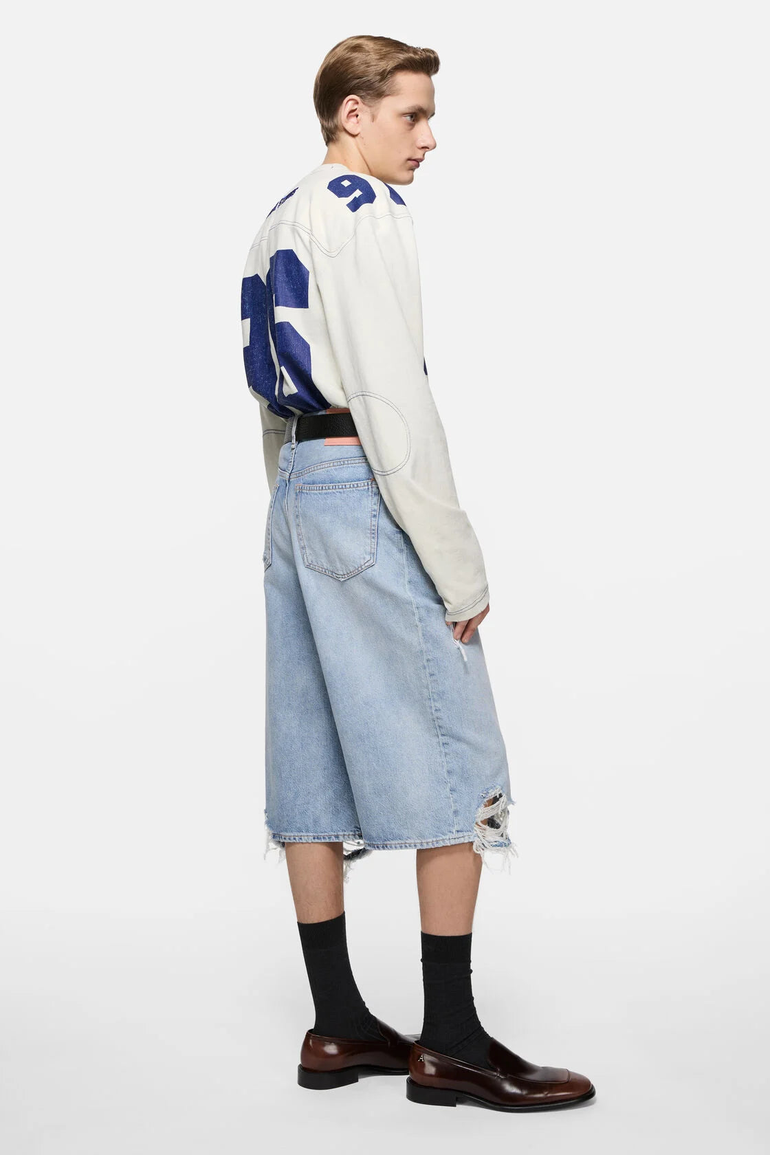Distressed, Light Blue, Jorts