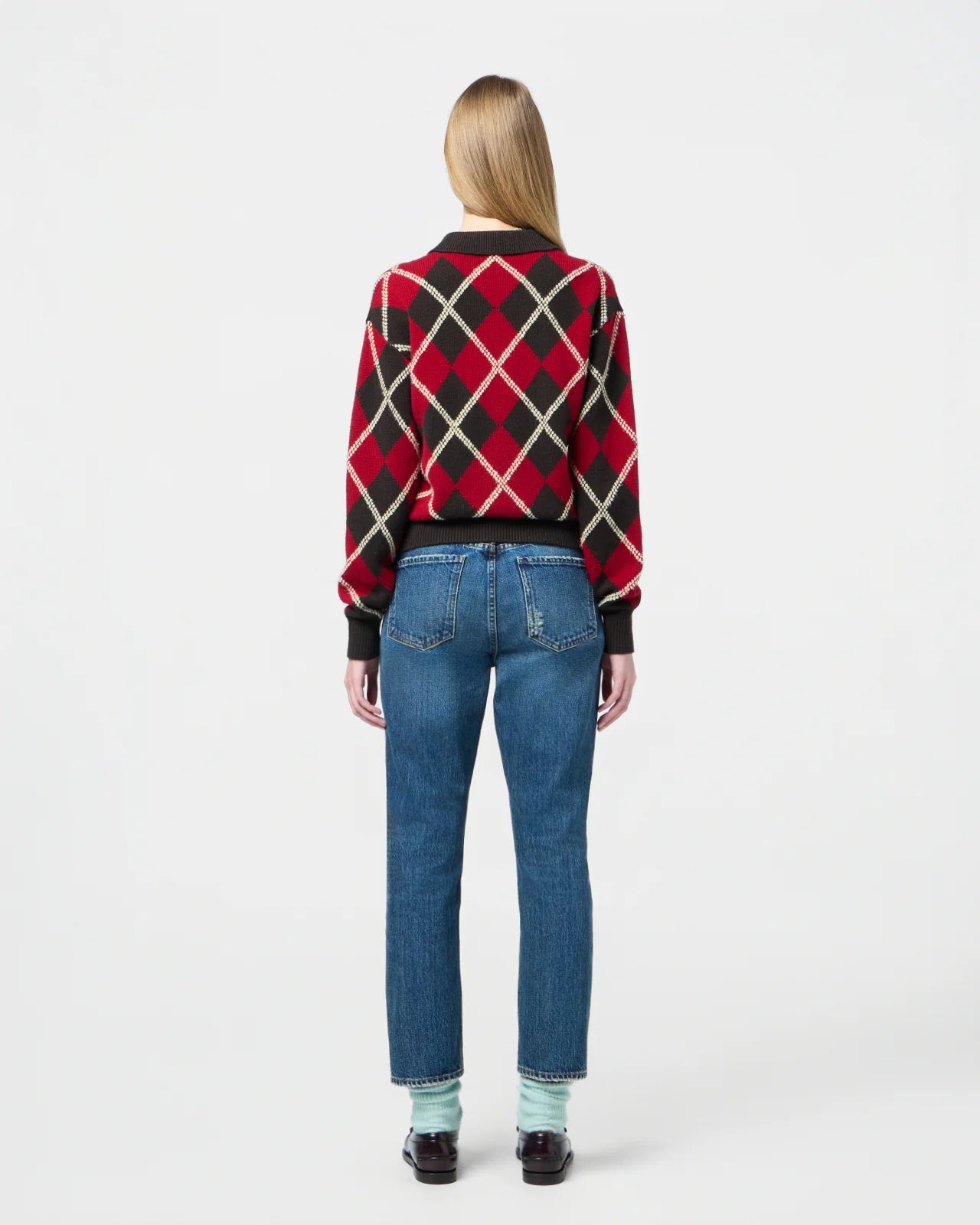 Collegiate Argyle Polo, Burnt Cocoa Combo, Pullover