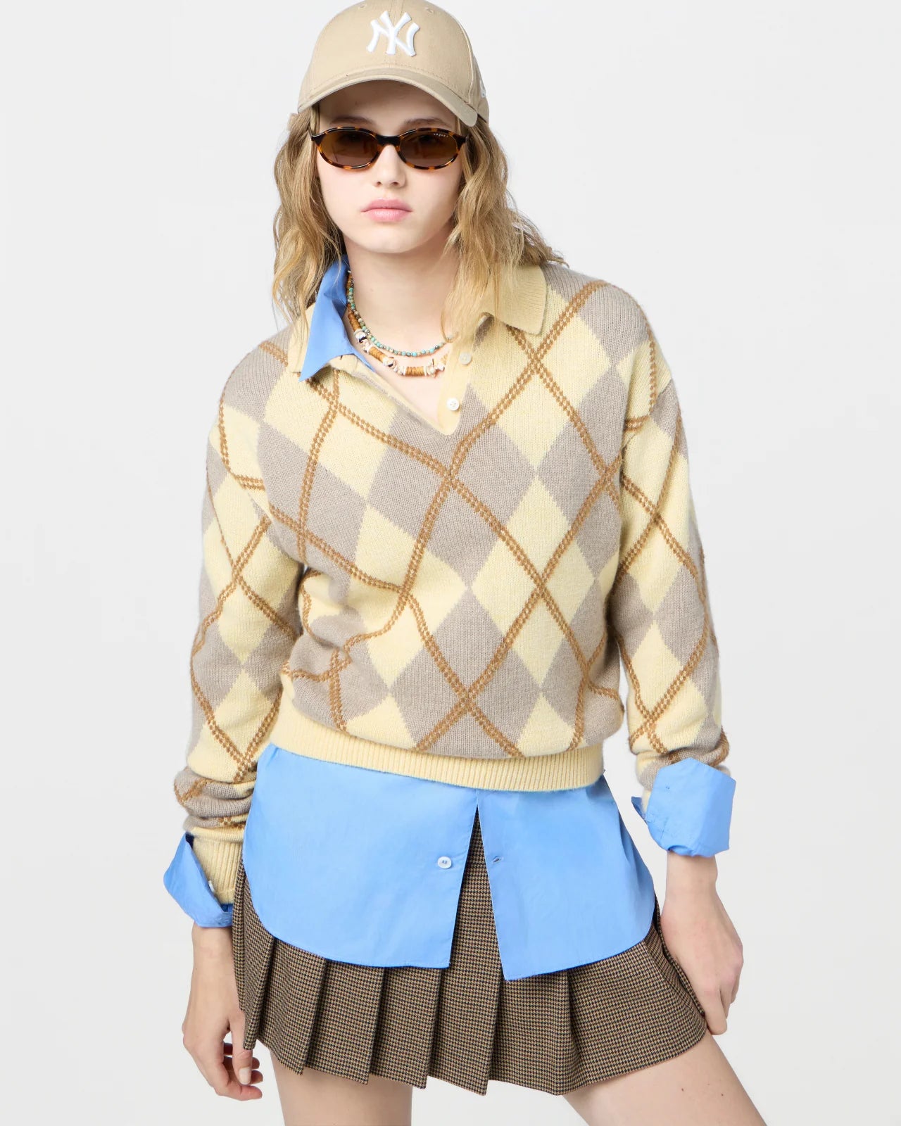 Collegiate Argyle Polo, Butter Combo, Pullover