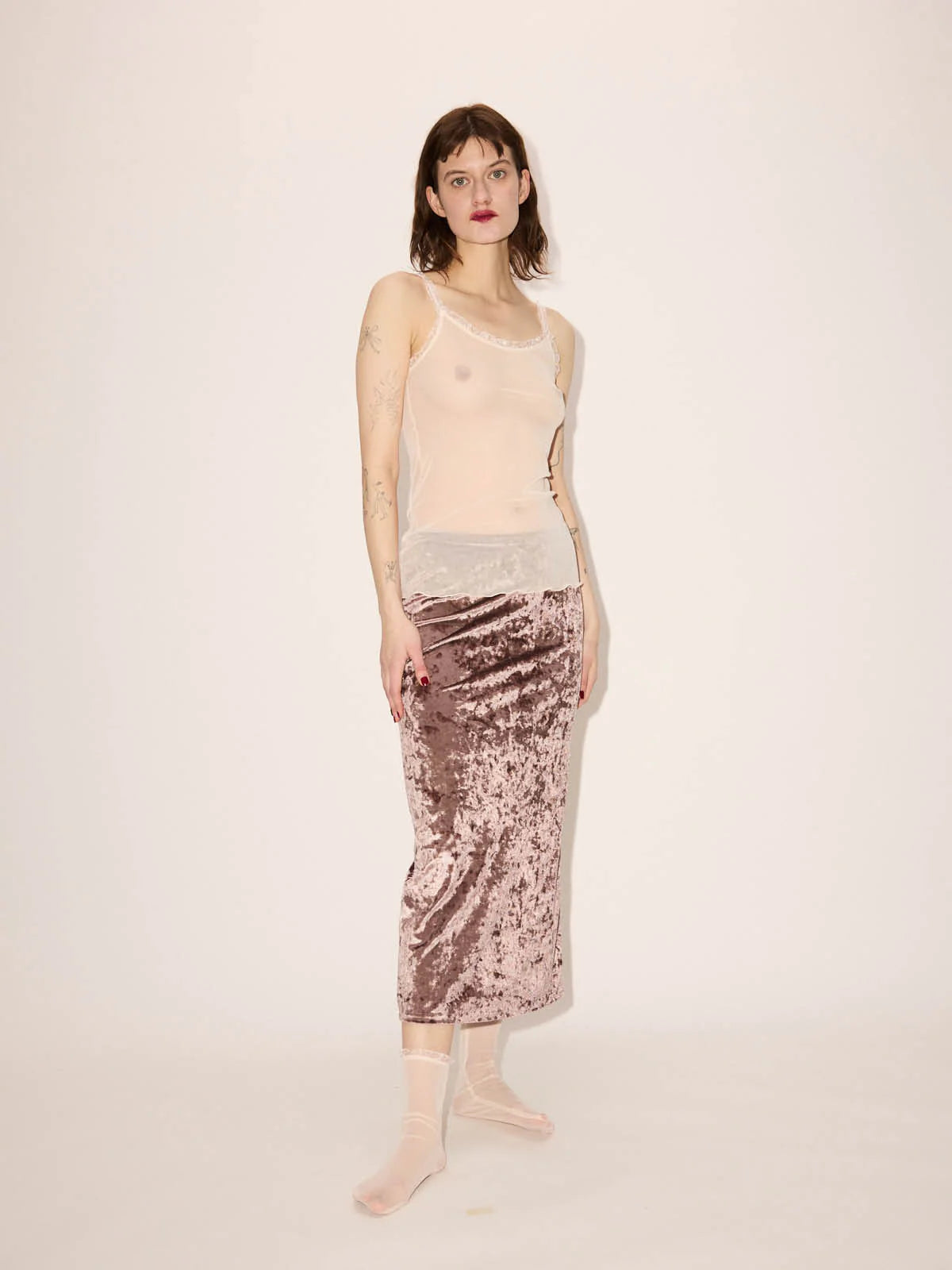 Mesh Cami, Silk, Top