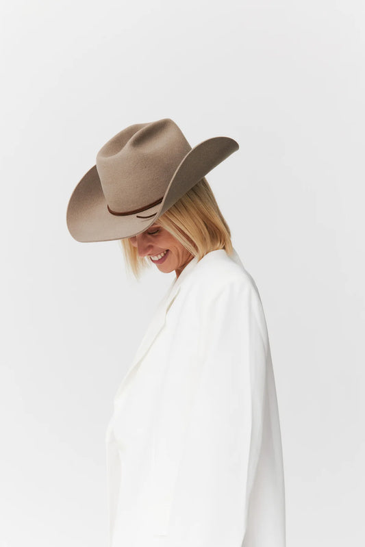 Taupe, cowboy hat 