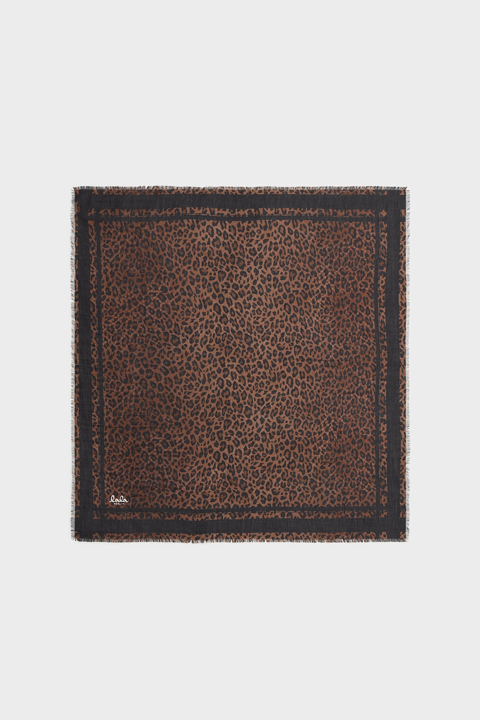 Lala Berlin Tuch Modal-Mix mit dunkelbraunem Leopardenprint - Flatshot