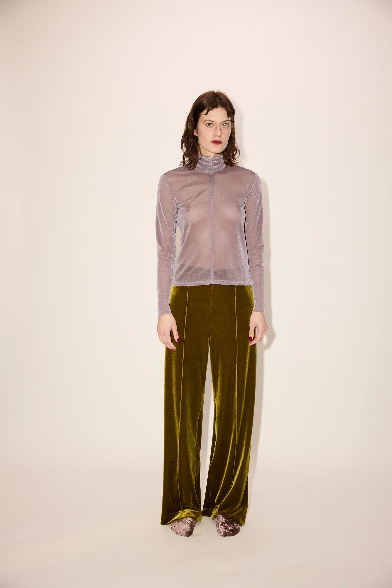 Mesh Velvet, Mauve, Langarm-Shirt