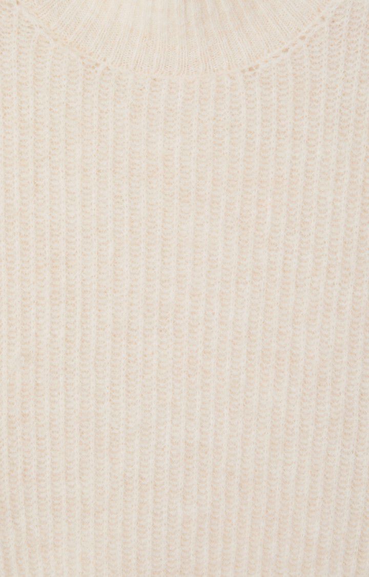 American Vintage cremefarbener Strickpullover aus Alpakagemisch - Flatshot Detailansicht Struktur