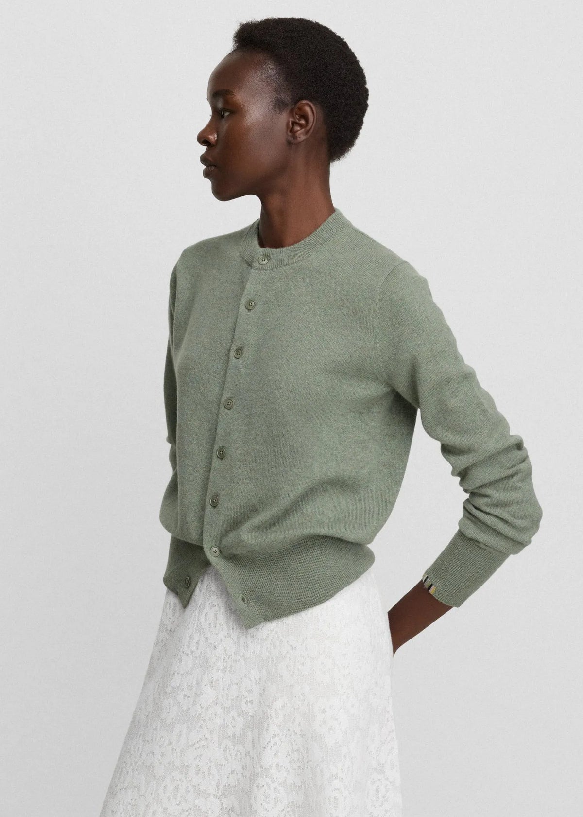 Extreme Cashmere, No 435, Little Lamb, Hemlock, Cardigan