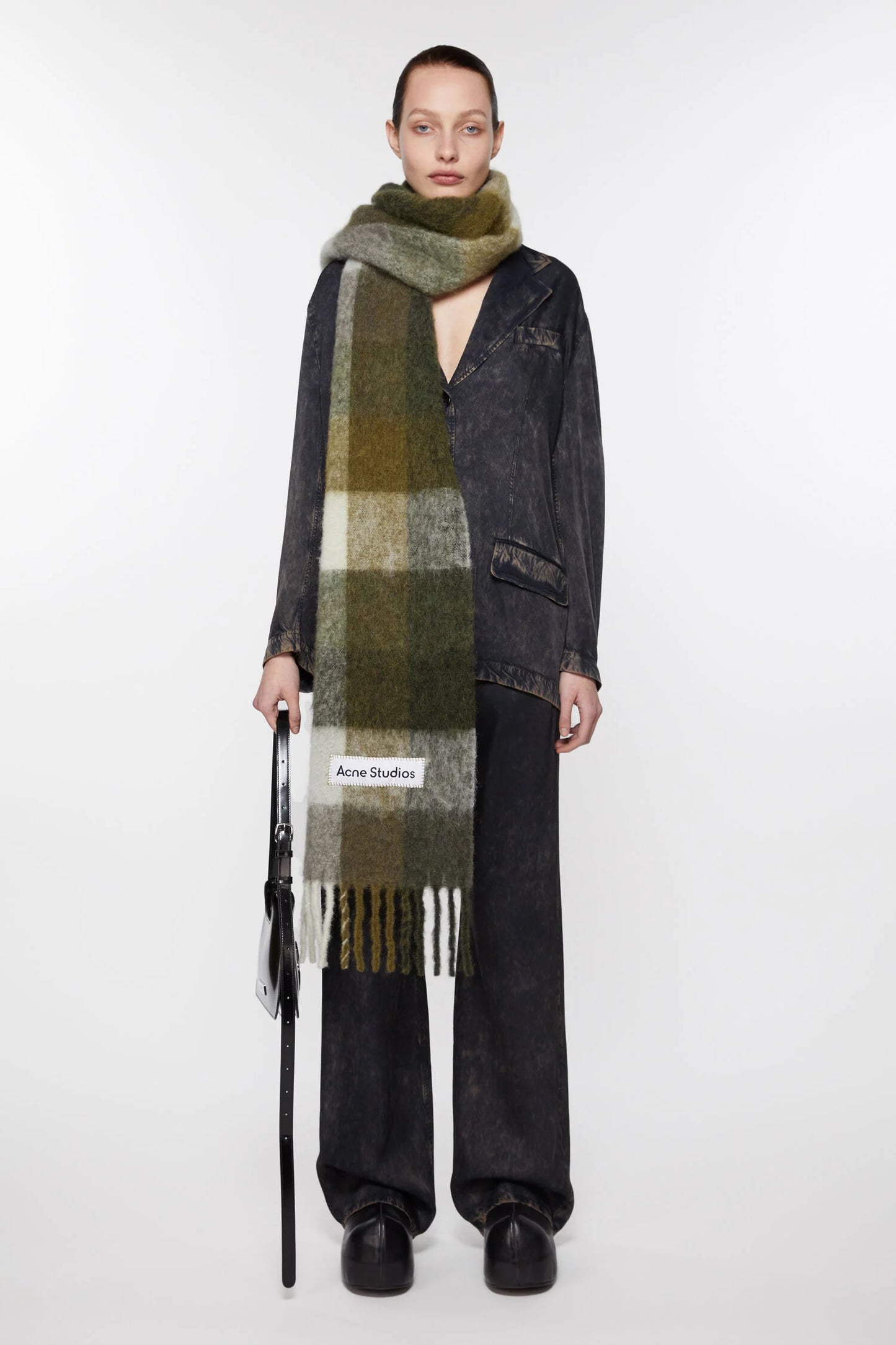 Woll-Mohair-Schal, Green/Caro, Scarf