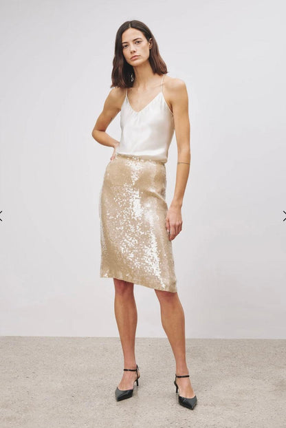 Bonne Sequin, Beige, Skirt - Lindner Fashion