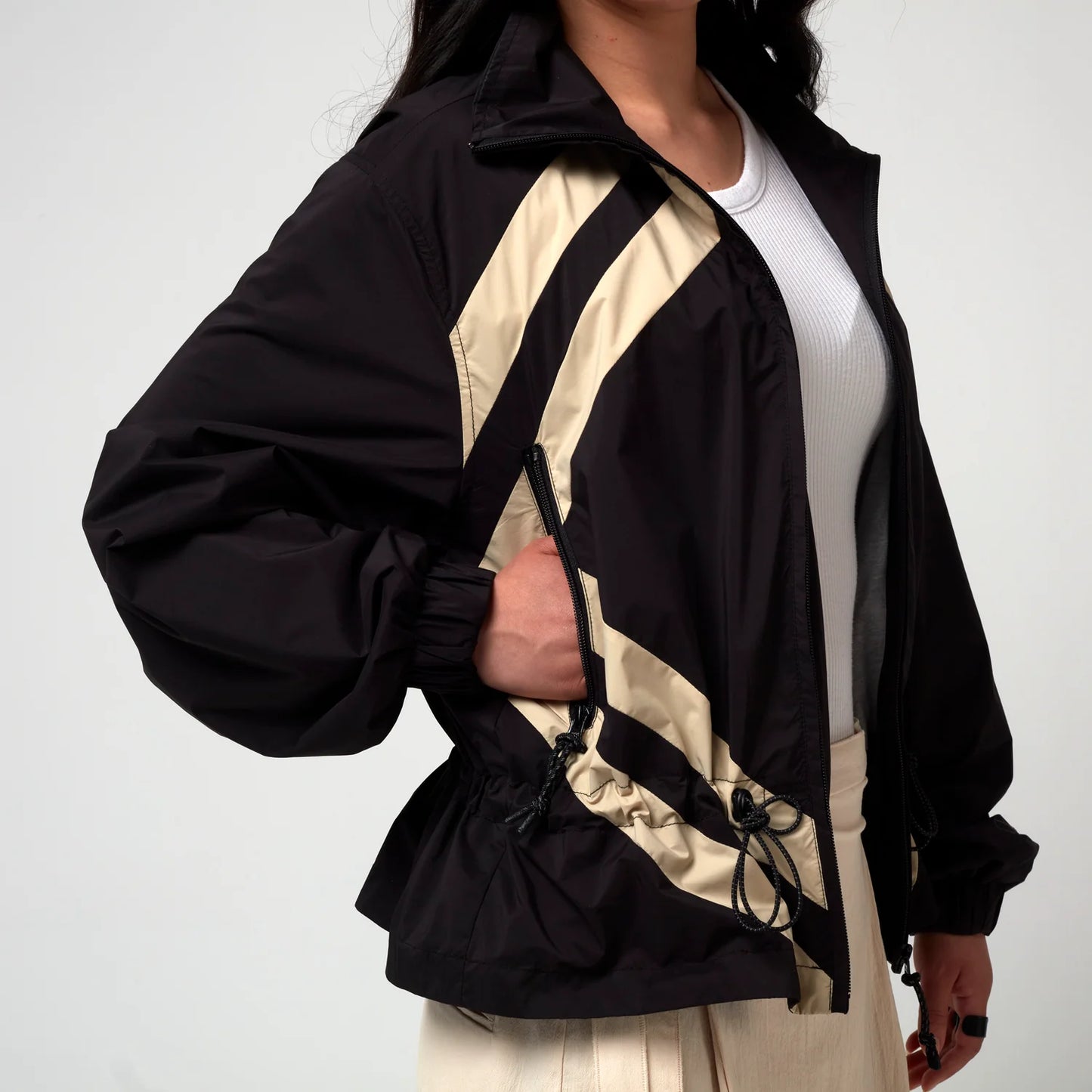 Elizeh, Black/Brown, Waterproof Jacket