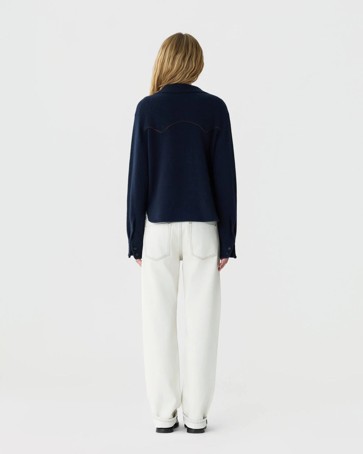 Guest in Residence, Cropped Western Shirt, Midnight