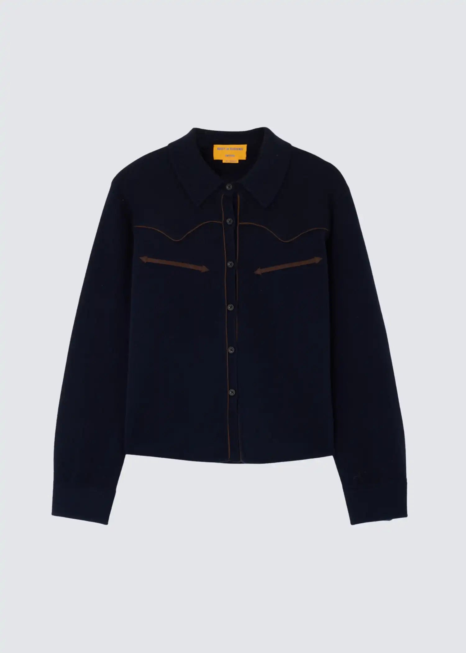 Guest in Residence, Cropped Western Shirt, Midnight, Strickjacke