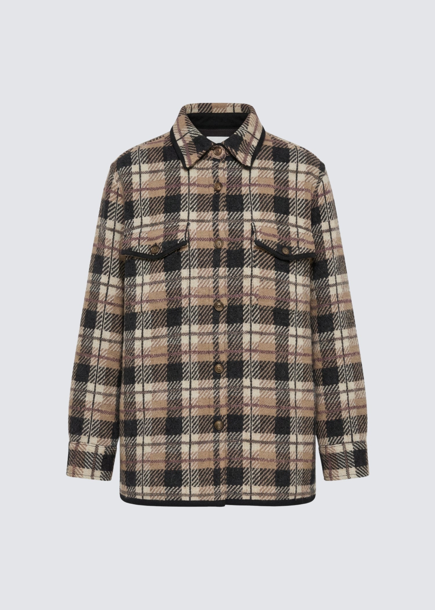 Guest in Residence, Plaid Work Shirt, Camel Combo, Strickjacke