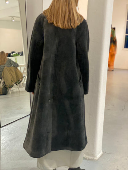 Chiran, Midnight, Oversized Double Breasted Trench Coat 