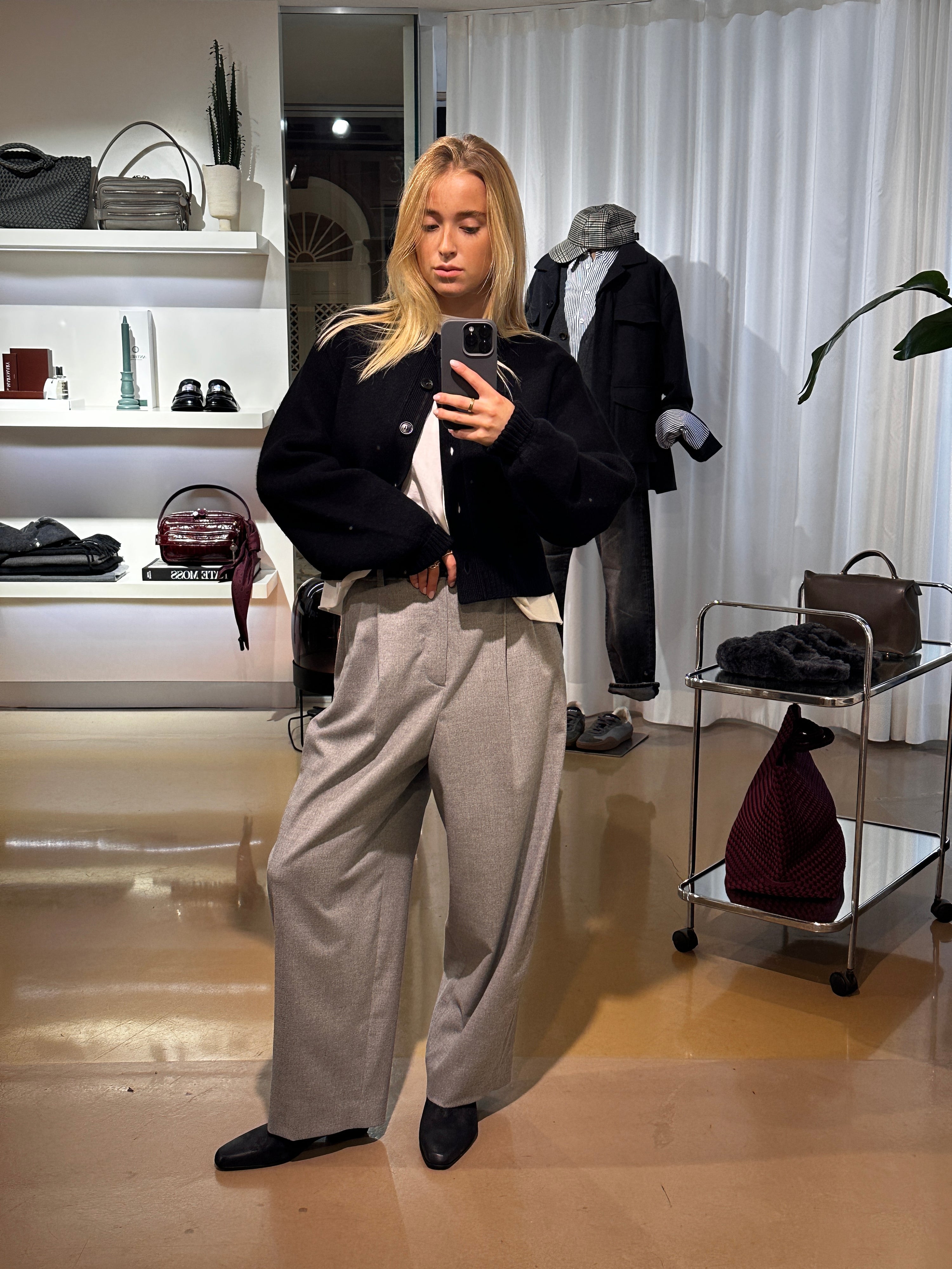 Noa Flannel Crop, Marmor, Hose