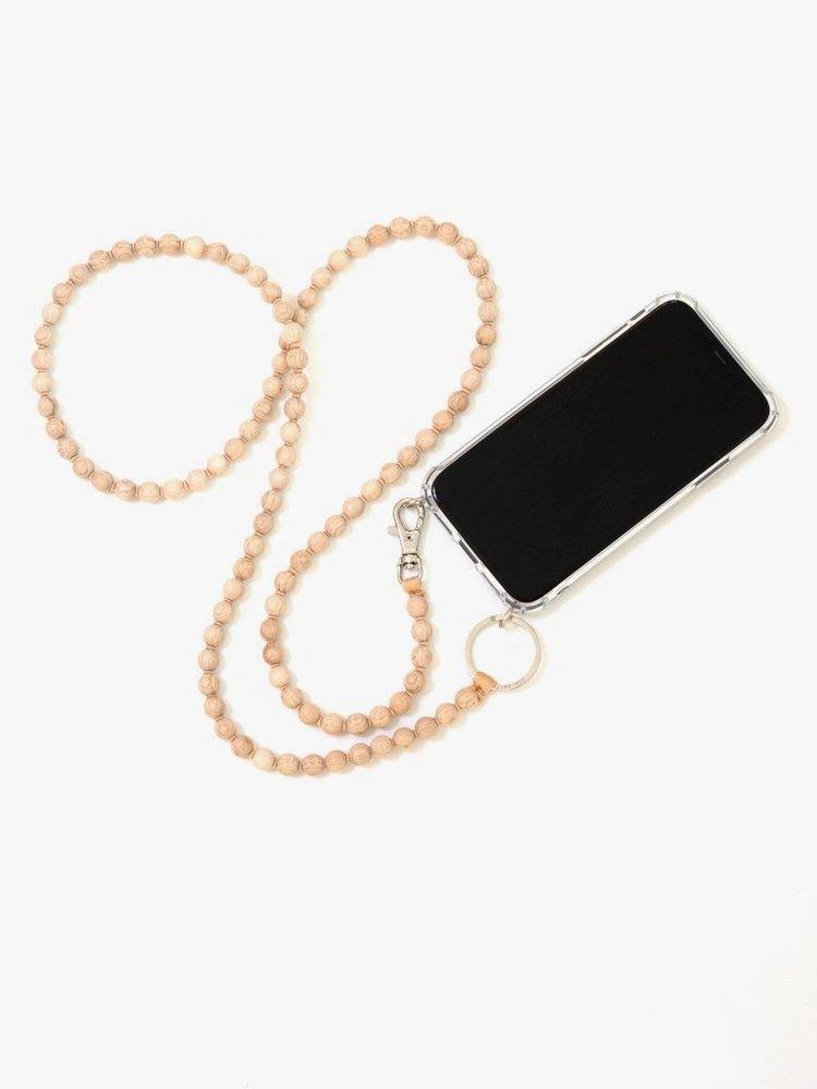 Mobile phone chain, natural beige 