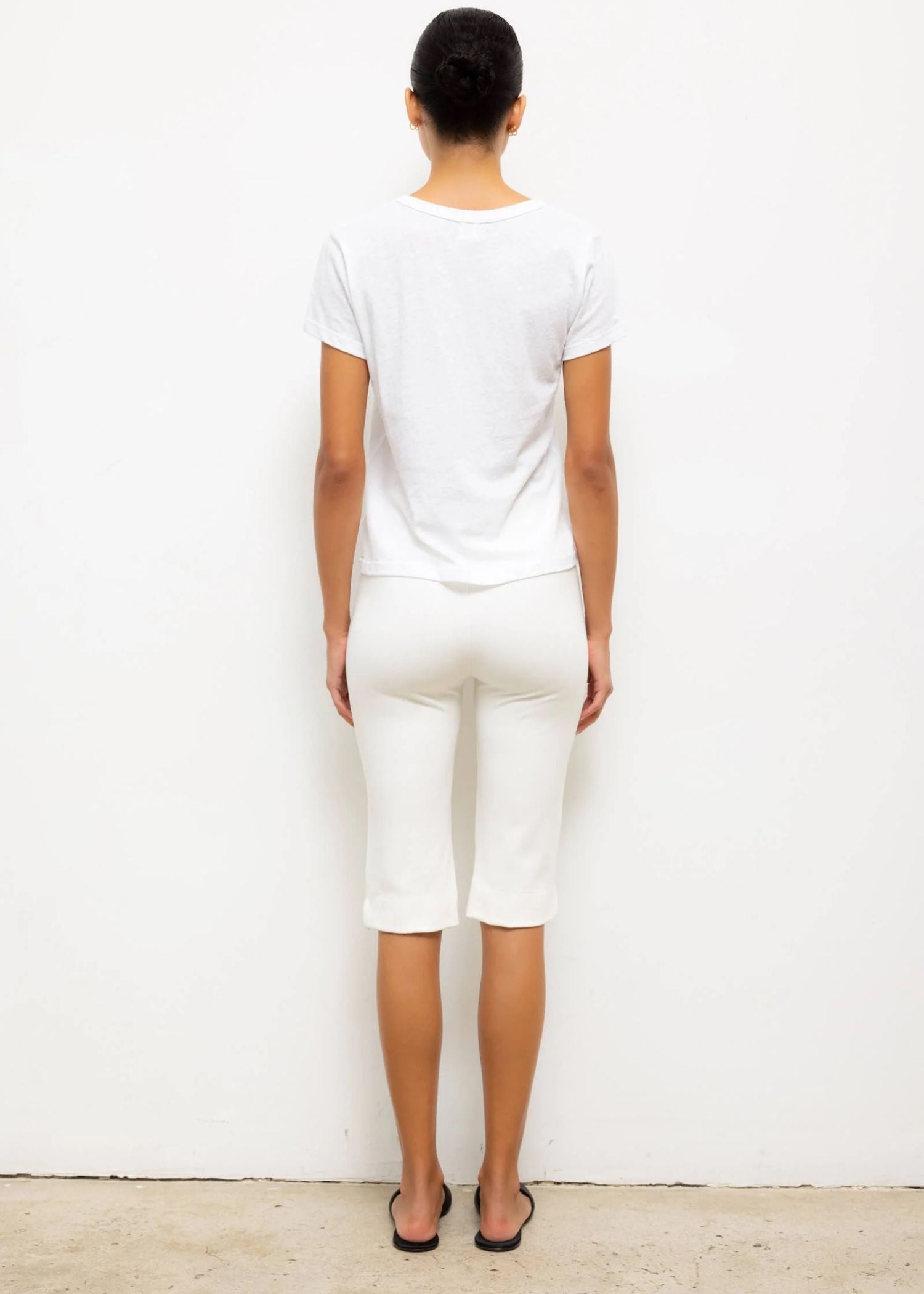Leset, The Laura V-Neck, White, T-Shirt