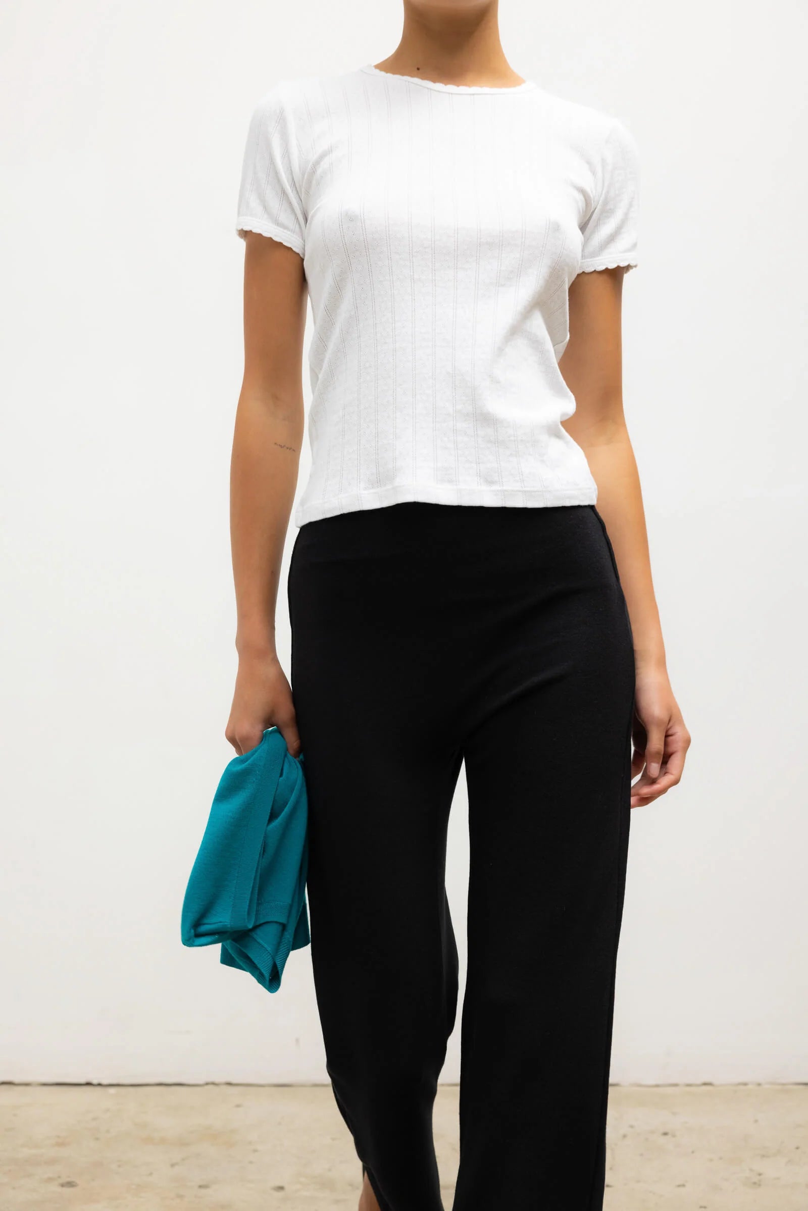 Leset Pointelle Slim Fit T-Shirt
