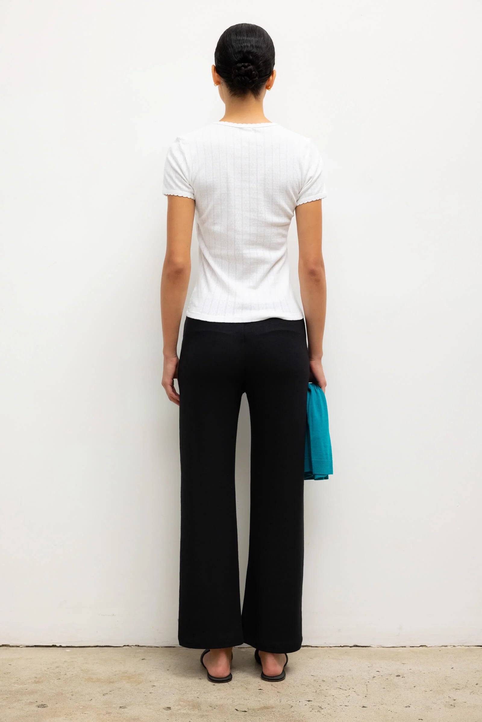 Leset, Pointelle Slim, White, T-Shirt