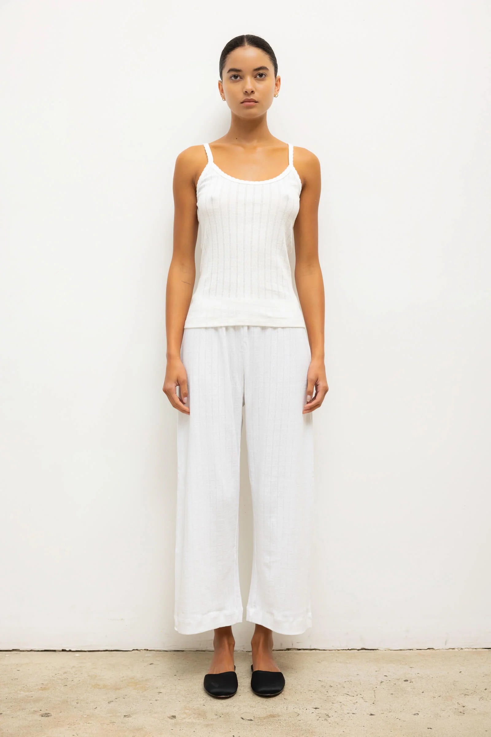 Leset, Pointelle Classic Tank, White, Top