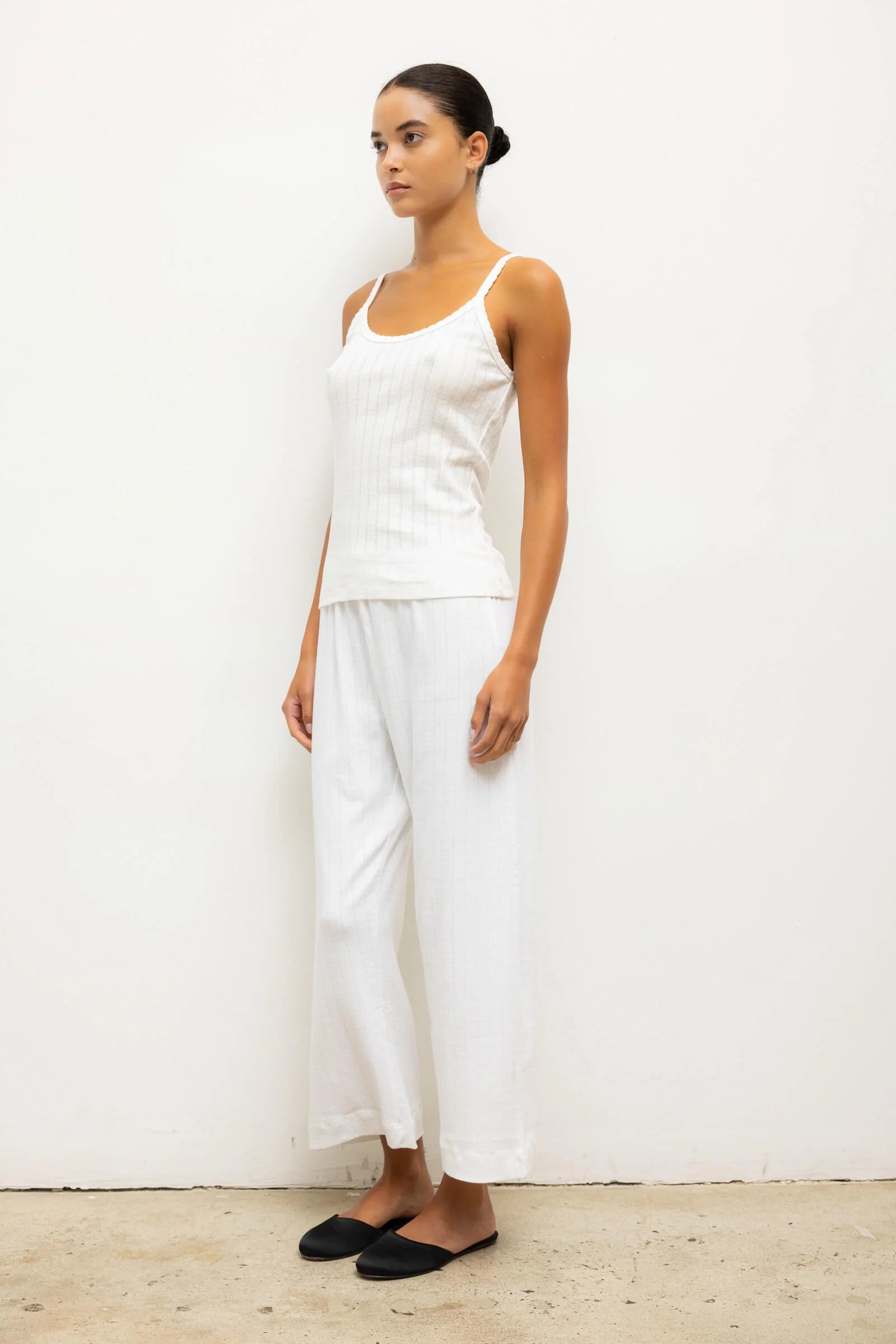 Leset, Pointelle Classic Tank, White, Top