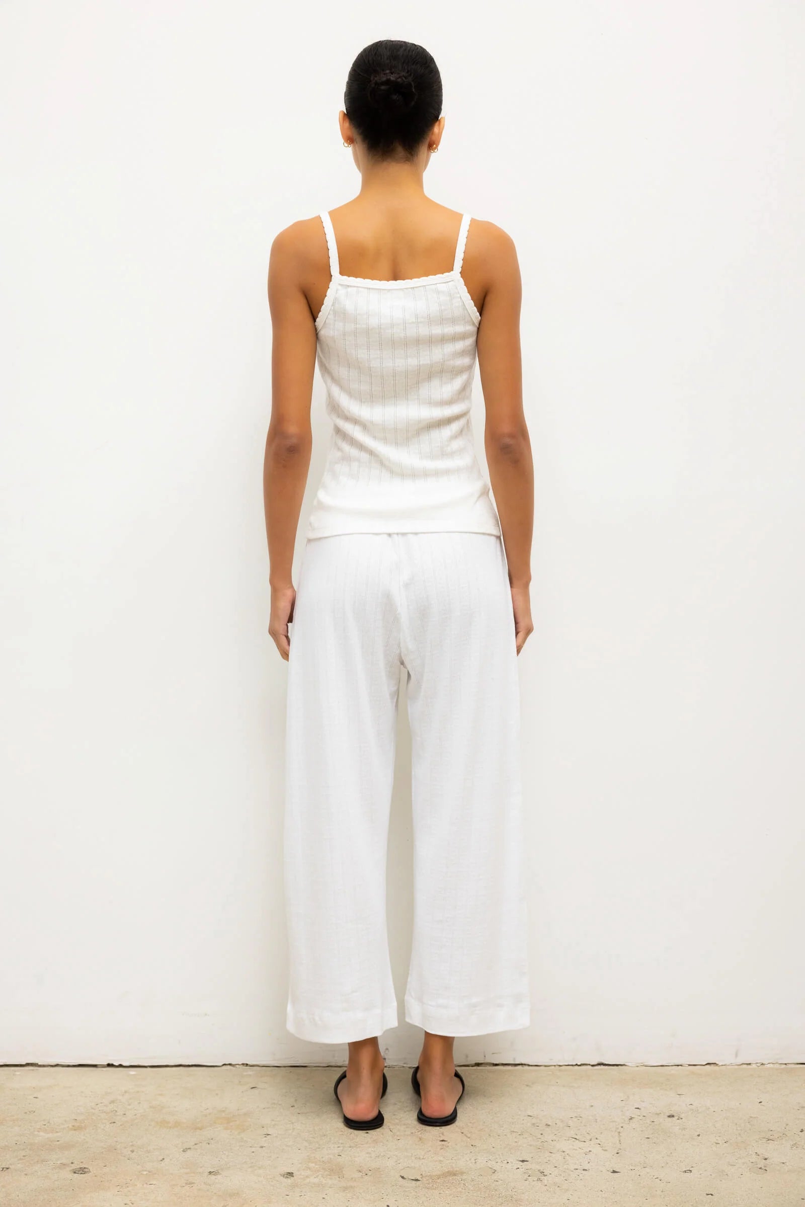 Leset, Pointelle Classic Tank, White, Top