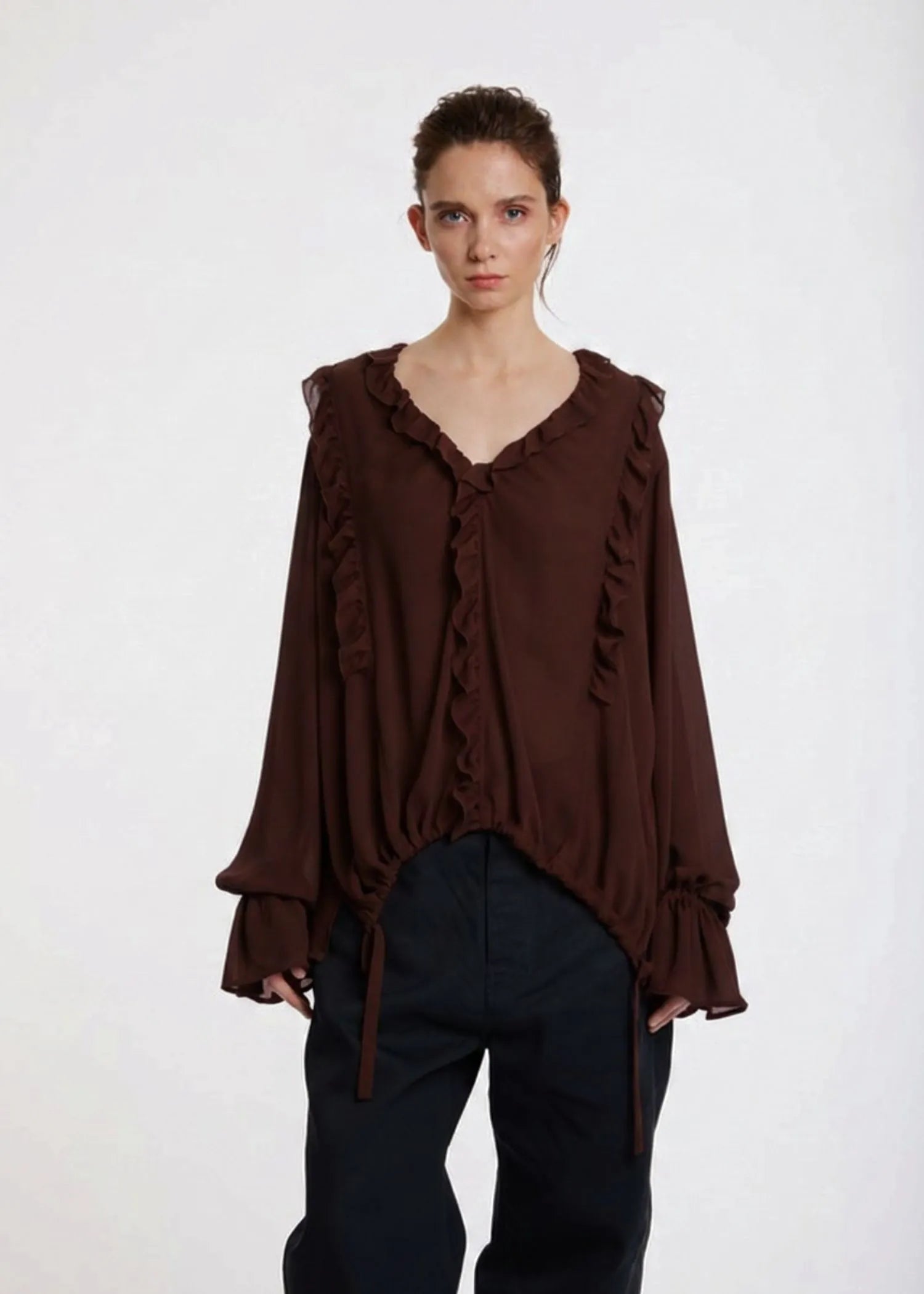 Lis Lareida, Ebony, Dark Brown, Bluse