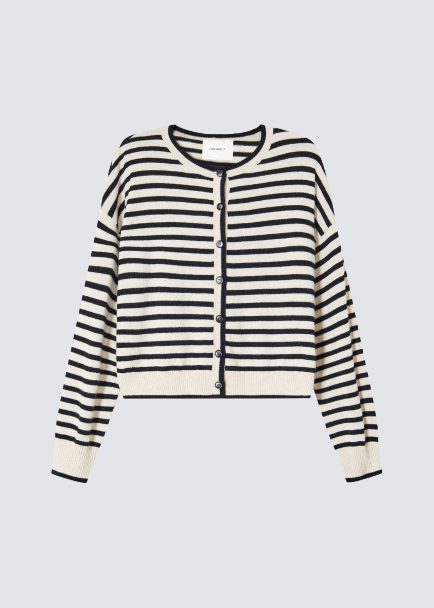 Lisa Yang, Marit, Oyster / Black, Strickjacke