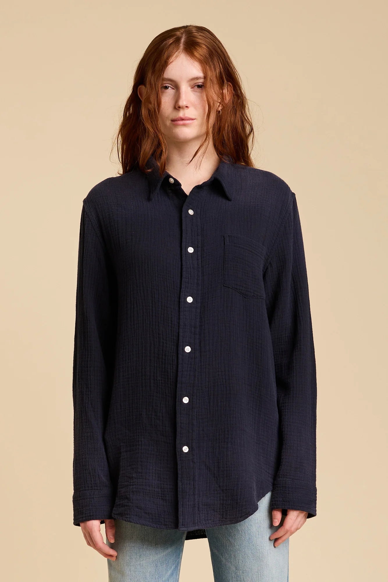 Boyfriend, Navy Gauze, Hemd