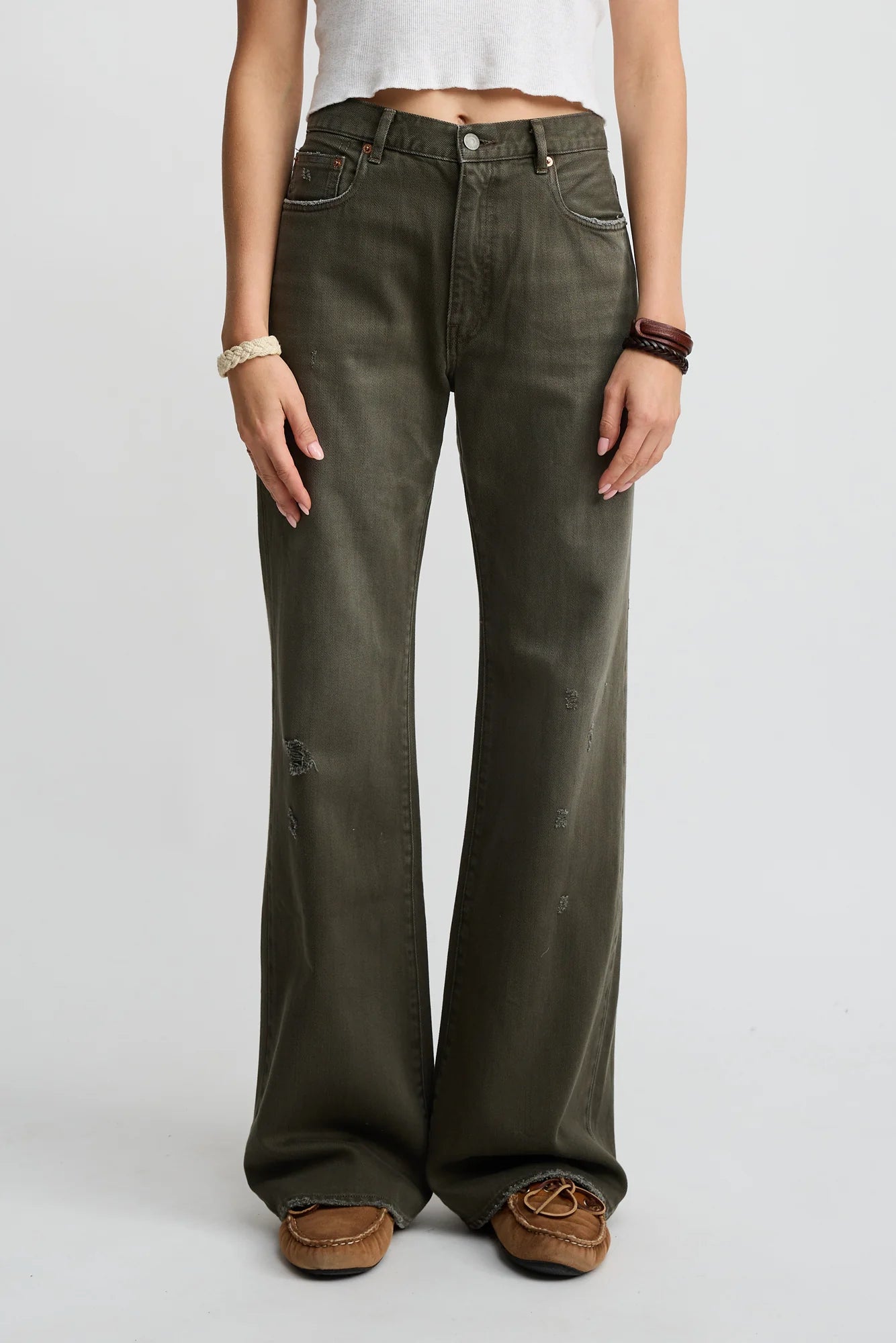 Dena, Vintage Dark Olive, Jeans