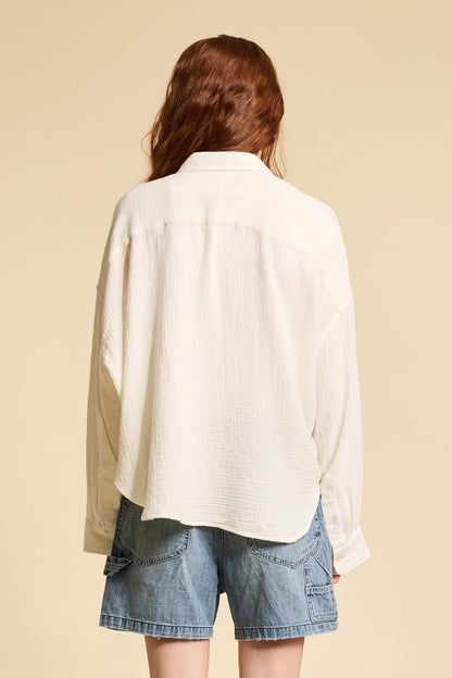 Cropped, Ecru Gauze, Shirt