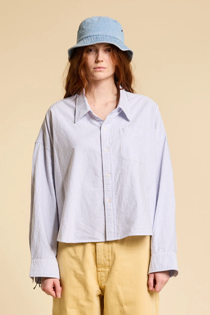 Cropped Oxford, Blue Stripe, Shirt