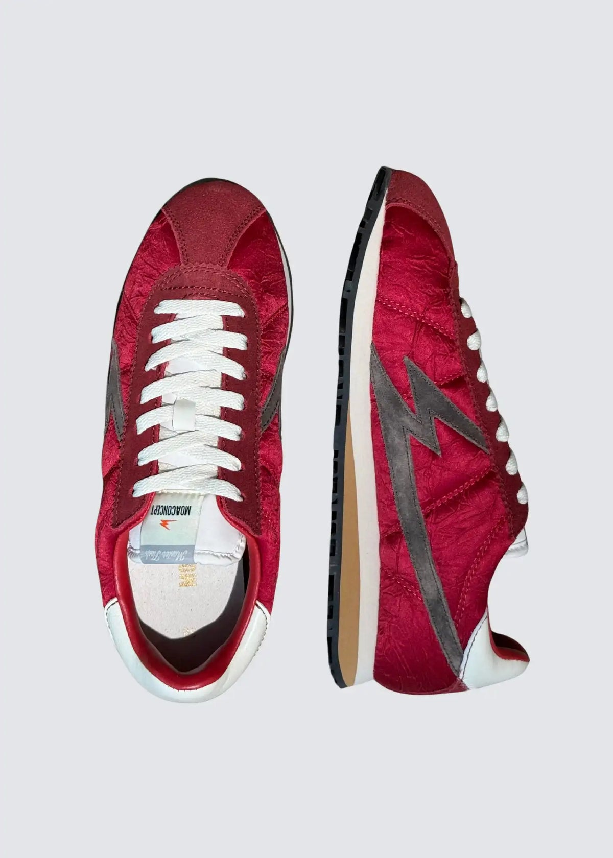 MOA Concept, Master Flash, Wrinkled Satin, Blood Red/Brown/White, Sneaker