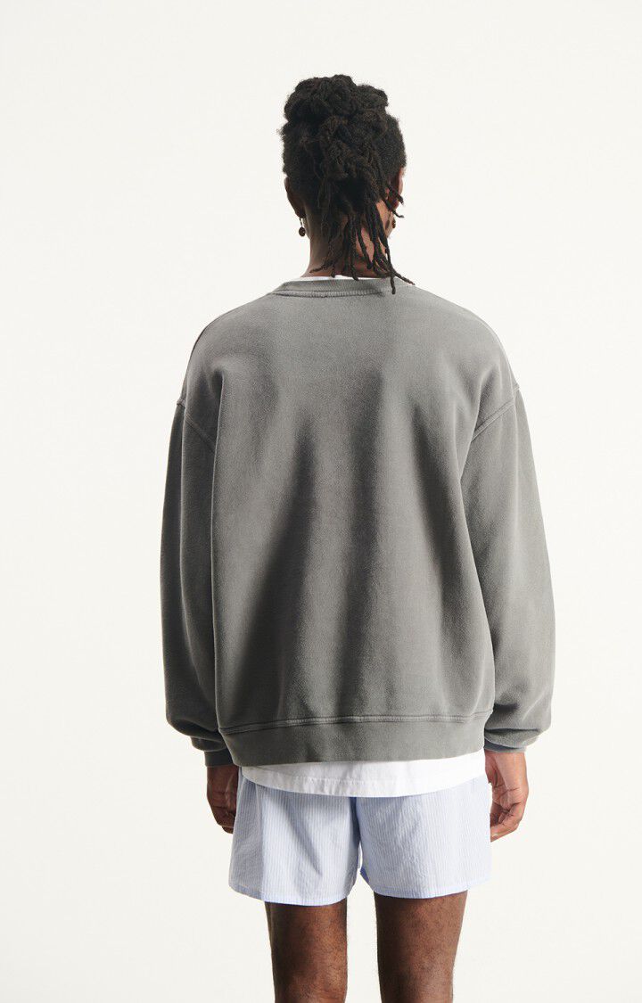 American Vintage Plizzy Sweater aus Baumwolle mit einer lockeren Passform - Rückansicht am Männermodel