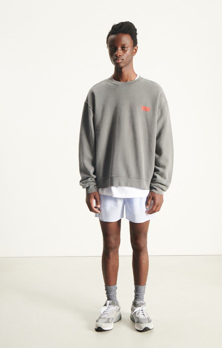 American Vintage Plizzy Sweater aus Baumwolle mit einer lockeren Passform - Frontansicht am Männermodel