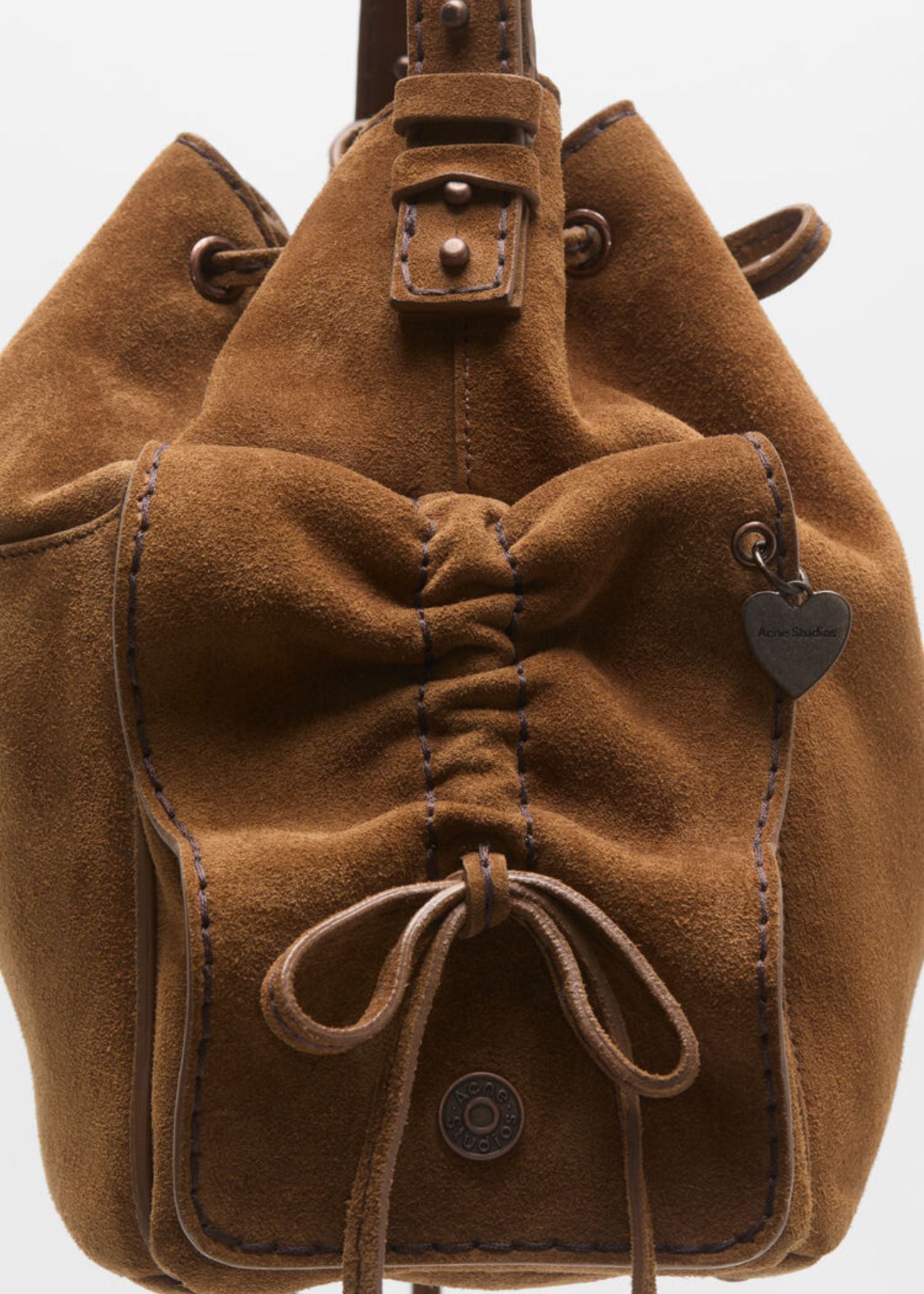 Acne Studios, Multipocket Bucket Suede, Cognac, Tasche