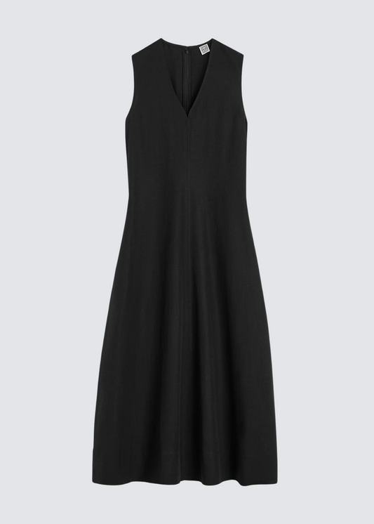 Fluid V-Neck, Black, Dress