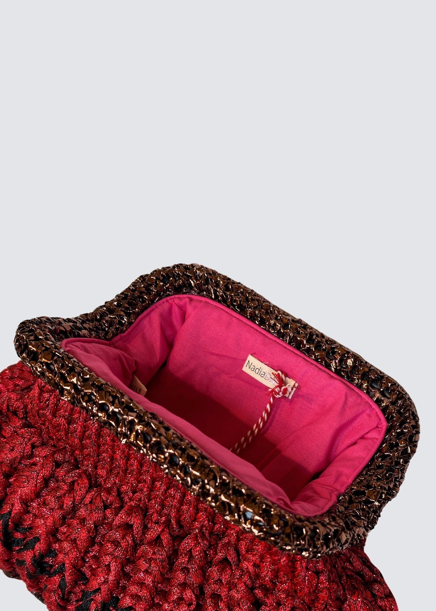 Nadia Dafri Sis Dark Red Clutch