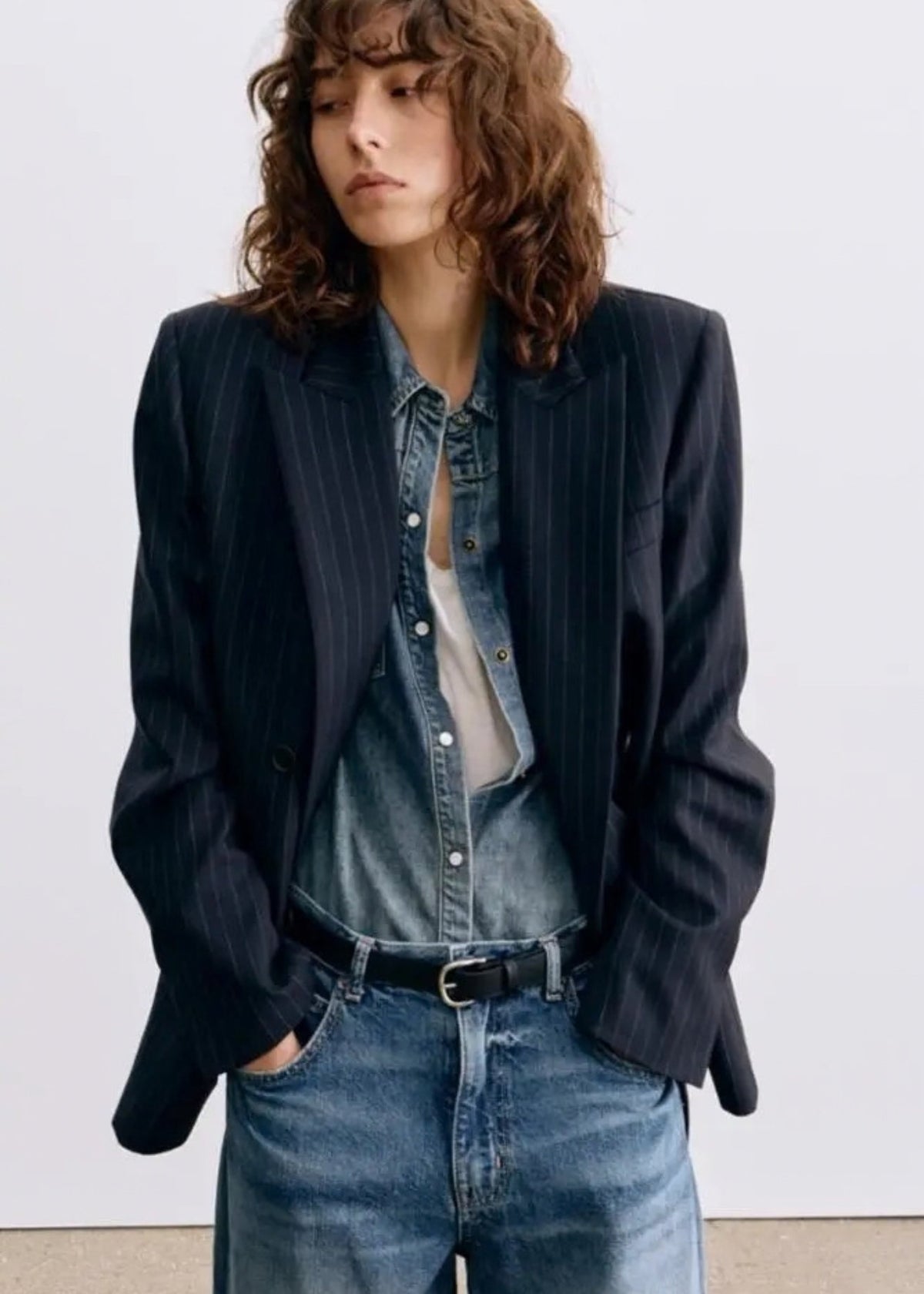 Nili Lotan, Leston, Midnight Pinstripe, Blazer