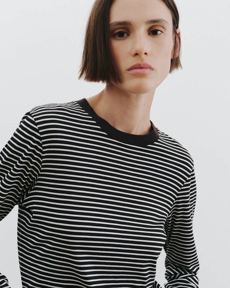 Nili Lotan, Simone, Black/Ivory, Langarm-Shirt