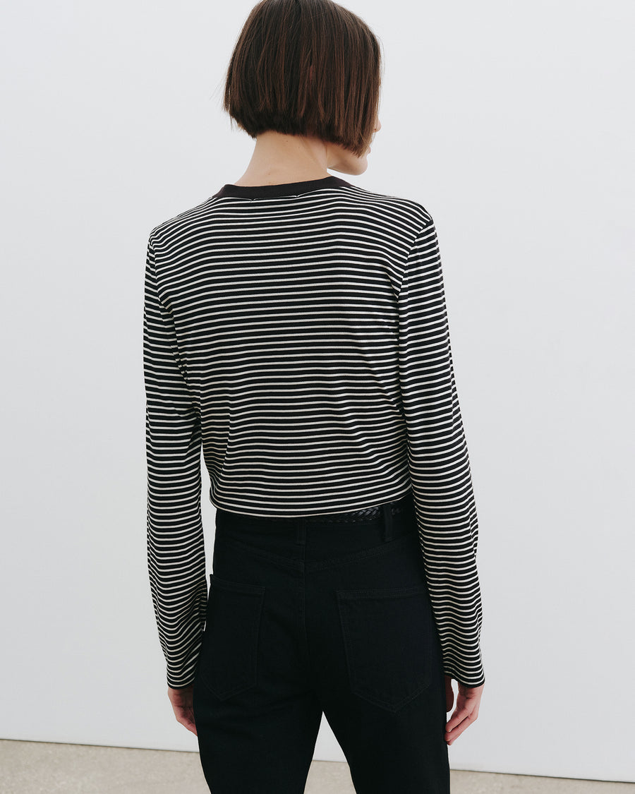 Nili Lotan, Simone, Black/Ivory, Langarm-Shirt