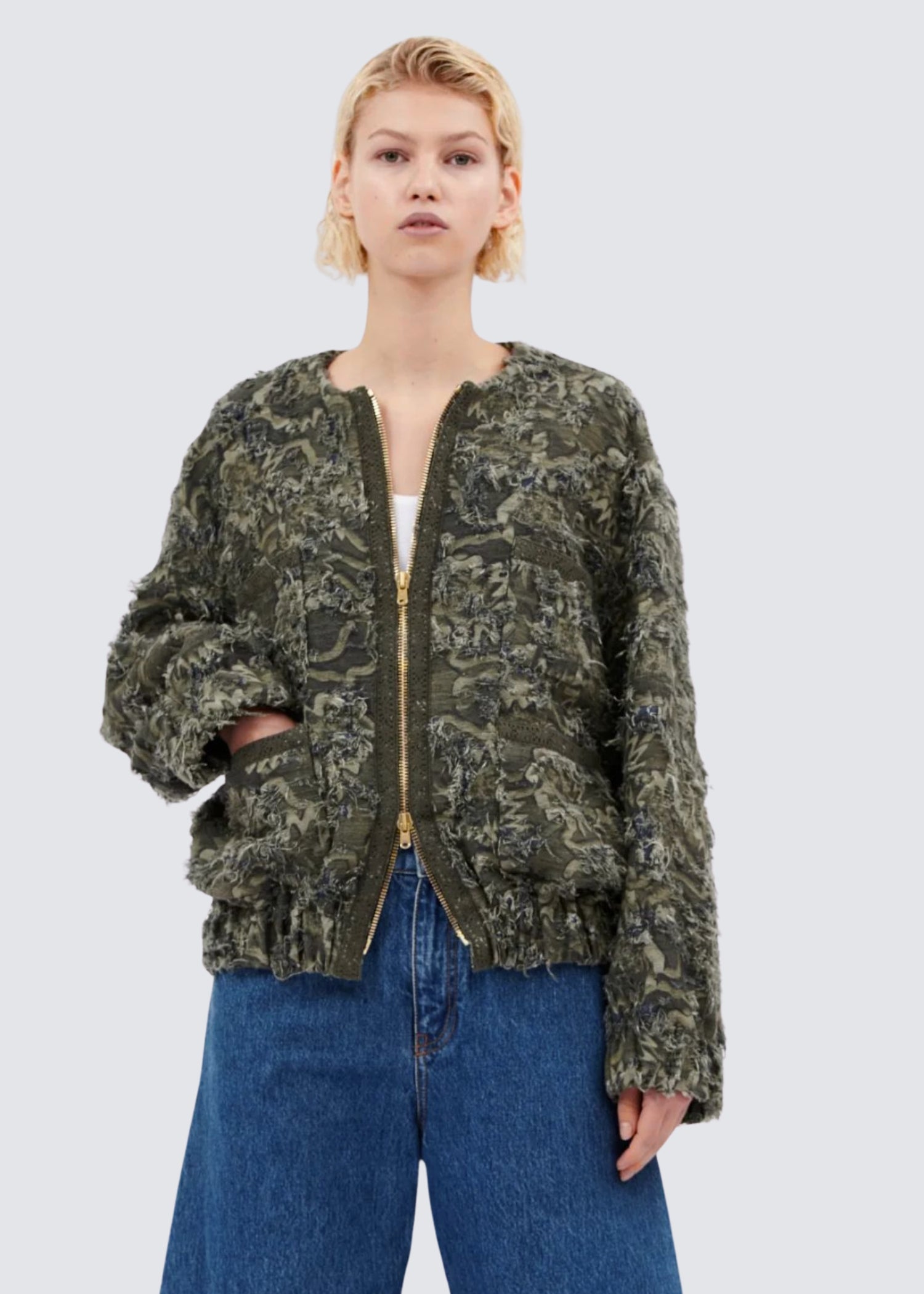 Destructured Jacquard, Dark Khaki, Jacke