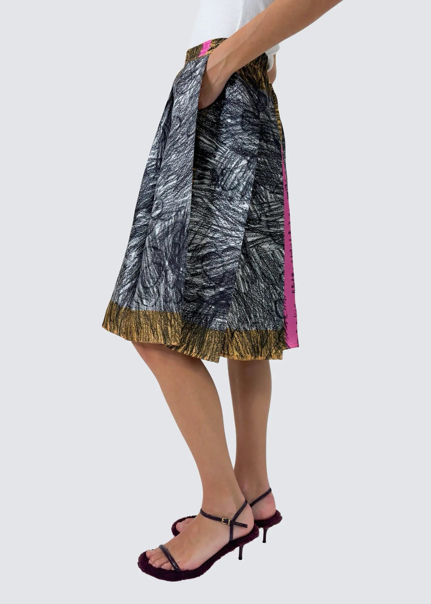 Odeeh, Foulard Scribbles, Black/White/Pink, Rock
