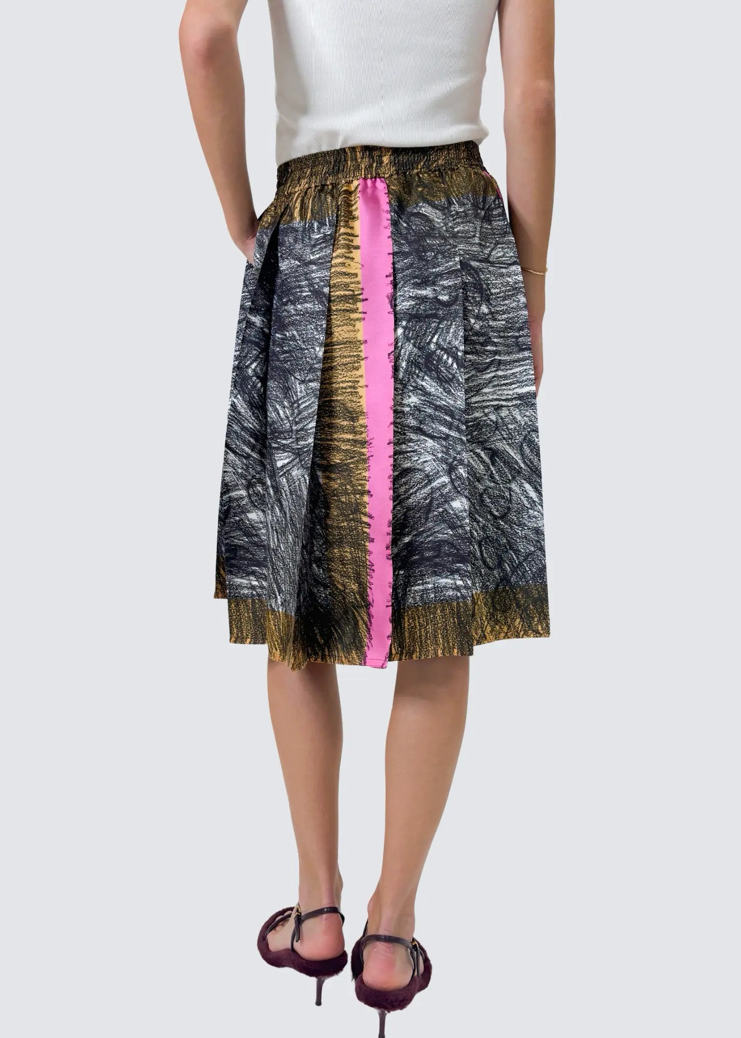 Odeeh, Foulard Scribbles, Black/White/Pink, Rock