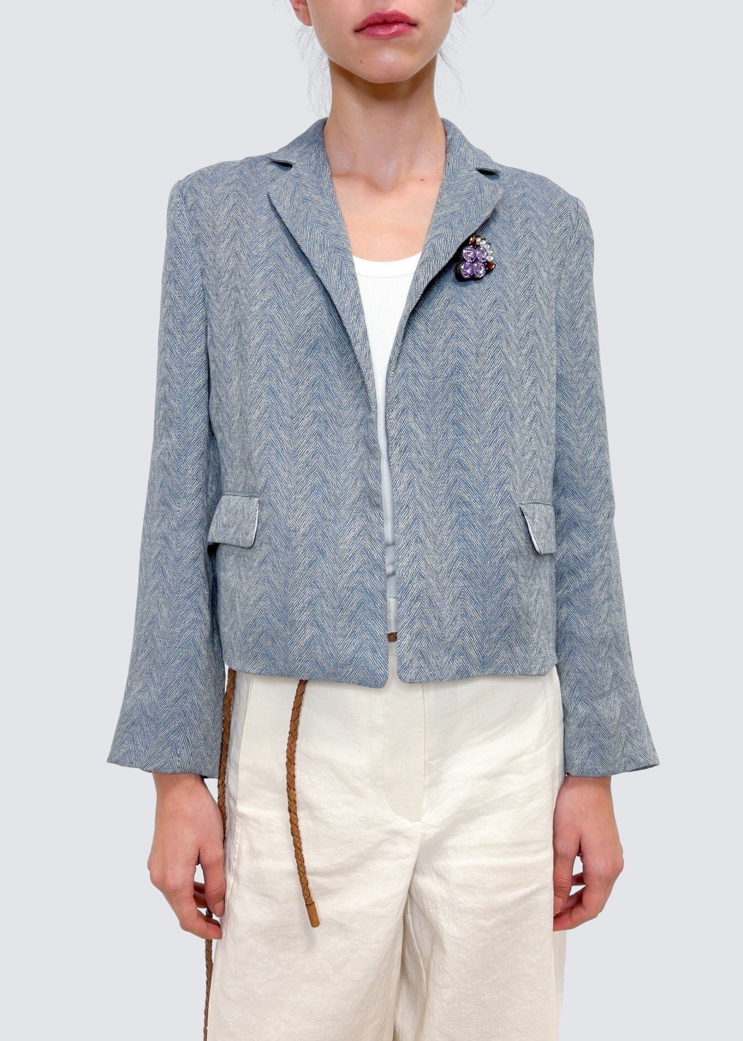 Odeeh, Fancy Herringbone, Foggy Blue, Jacke