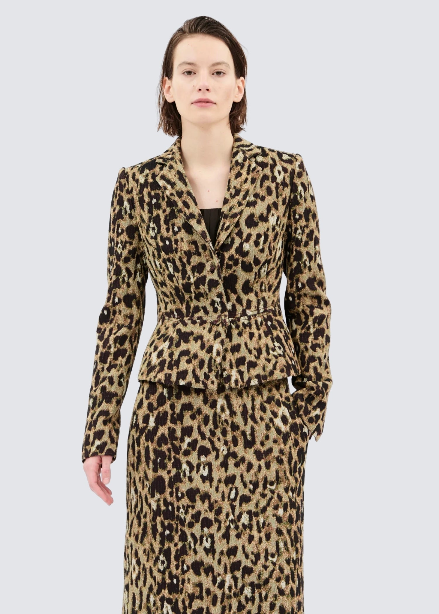Odeeh, Jacquard Leo, Brown Olive, Jacke