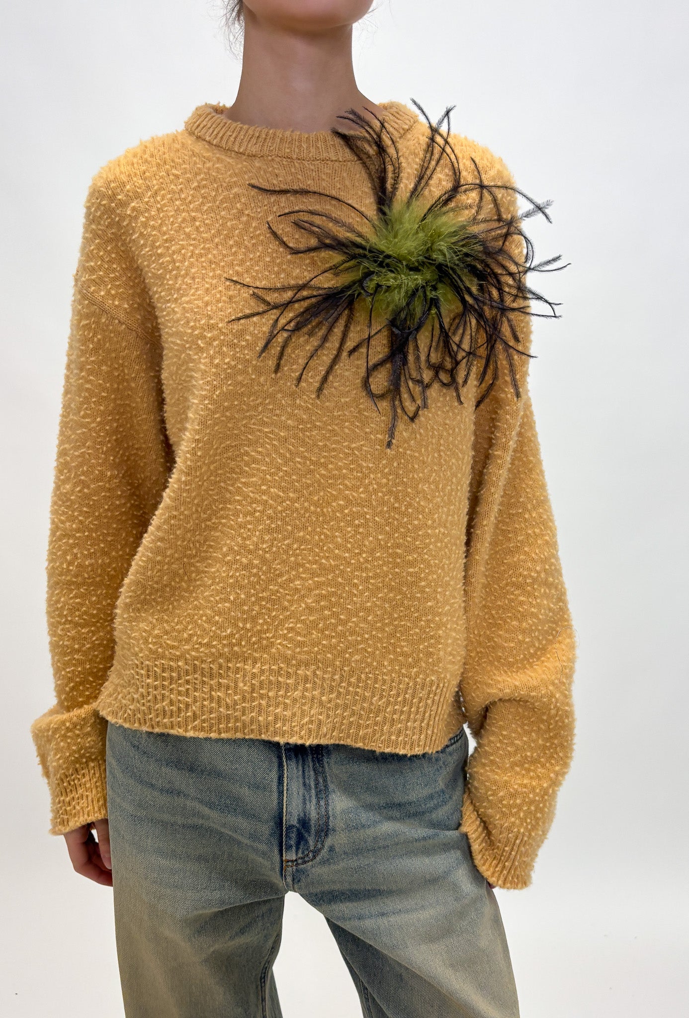 Odeeh, Feather, Black Green, Brosche