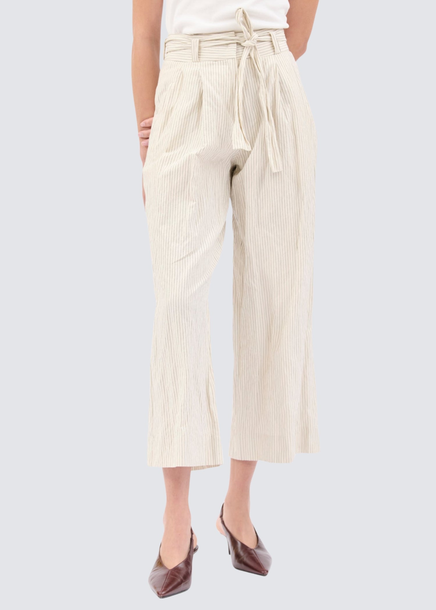 Odeeh, Pinstripe Gabardine, Ivory, Hose