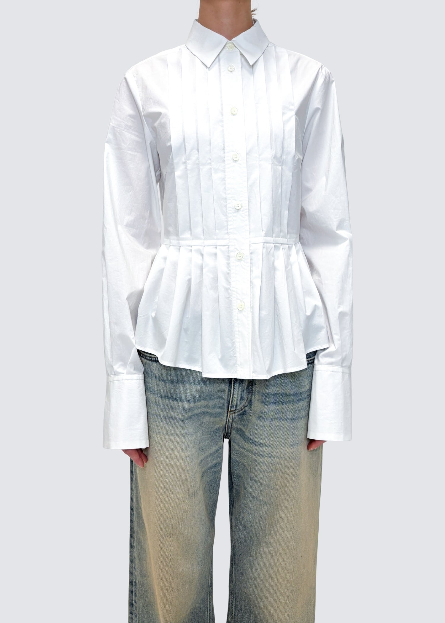 Odeeh, Poplin, White, Bluse