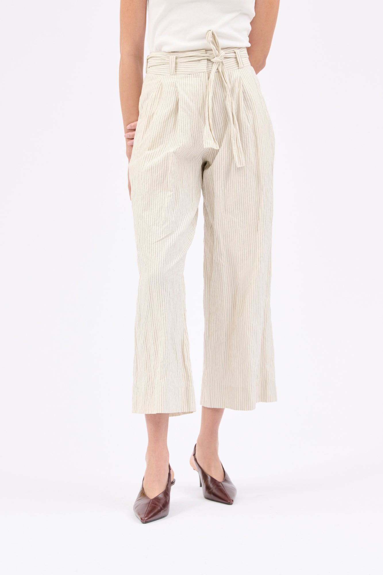 Odeeh, Pinstripe Gabardine, Ivory, Hose